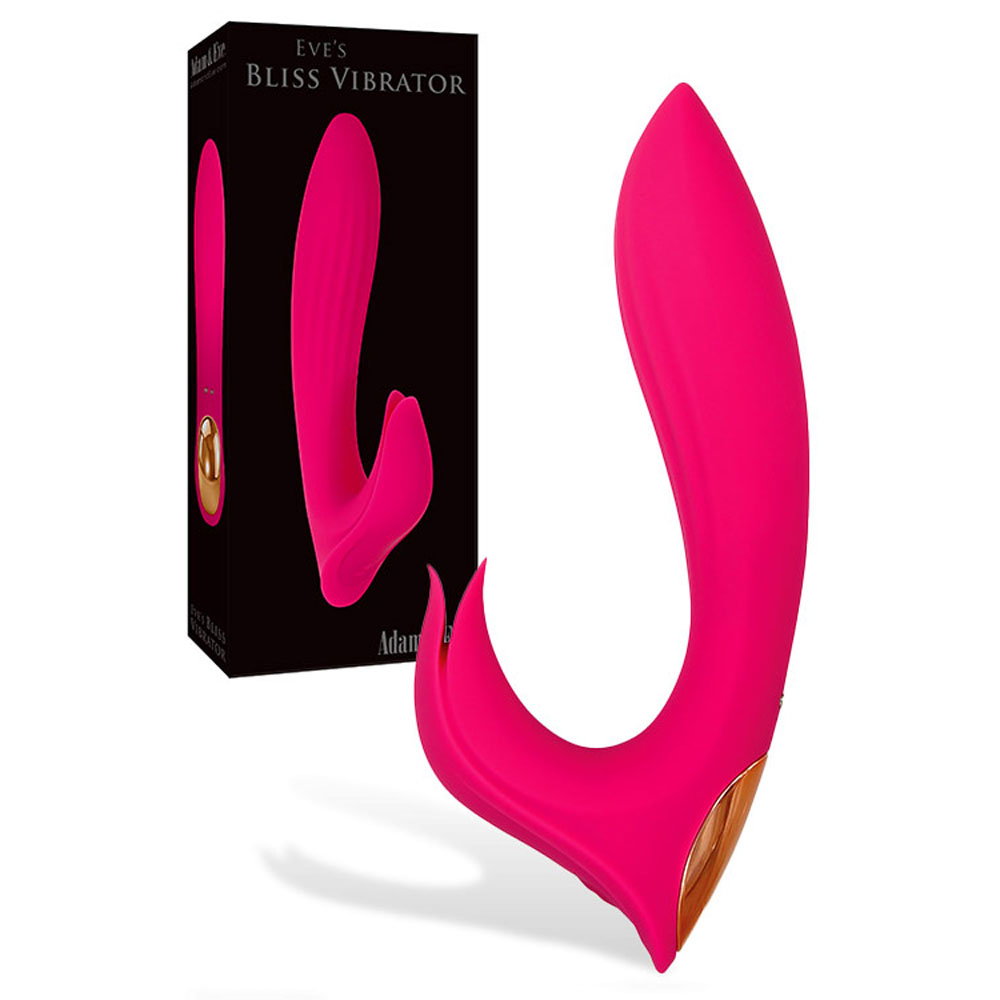 Adam & Eve Eve's Bliss pink rabbit vibrator with textured shaft and petal-shaped clitoral stimulator